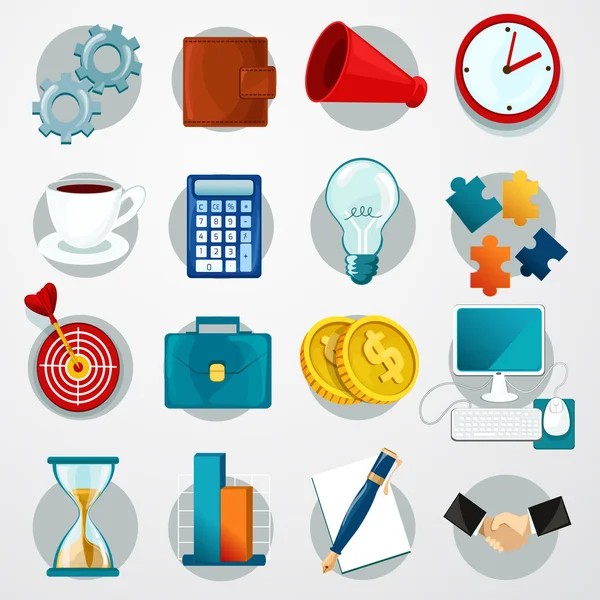 Business Flat Icons Set — Stock Vector