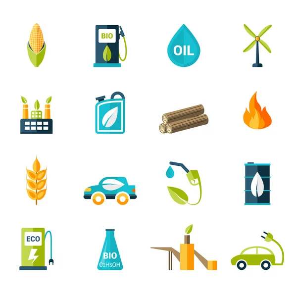 Bio Fuel Icons Set — Stock Vector