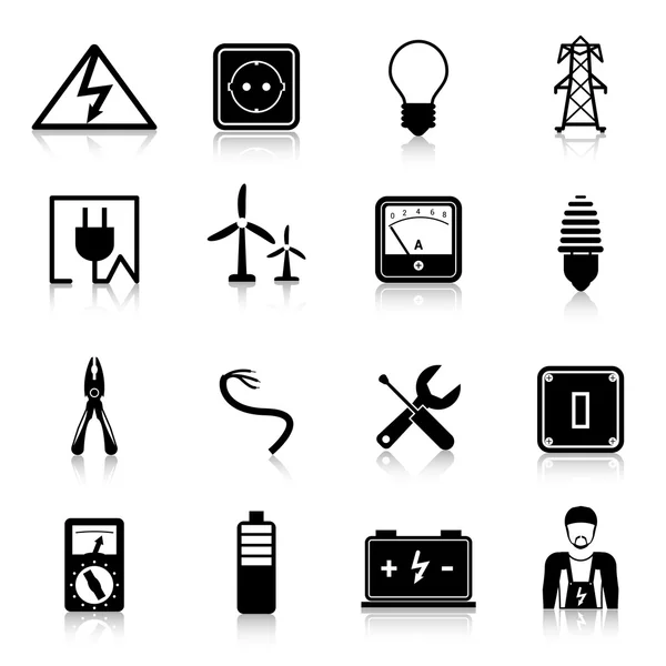 Elektrik Icons set — Stok Vektör