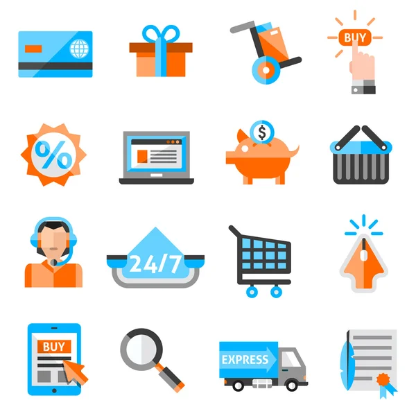 Ensemble d'icônes e-commerce — Image vectorielle