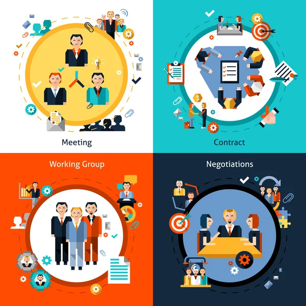 Business Meeting Set — Stock Vector