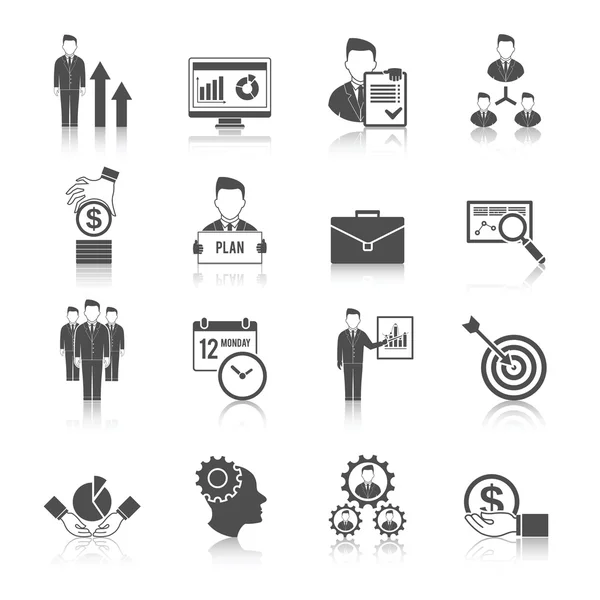 Management Icon Set — Stock Vector