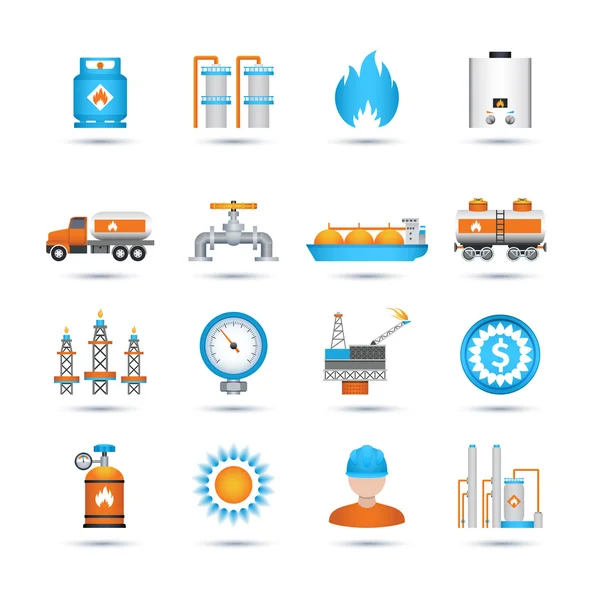 Conjunto de iconos de gas — Vector de stock