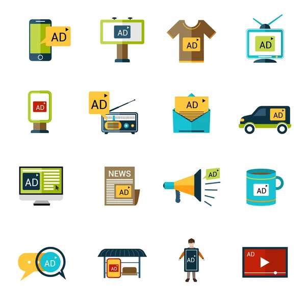 Advertising Icons Set — Stock Vector