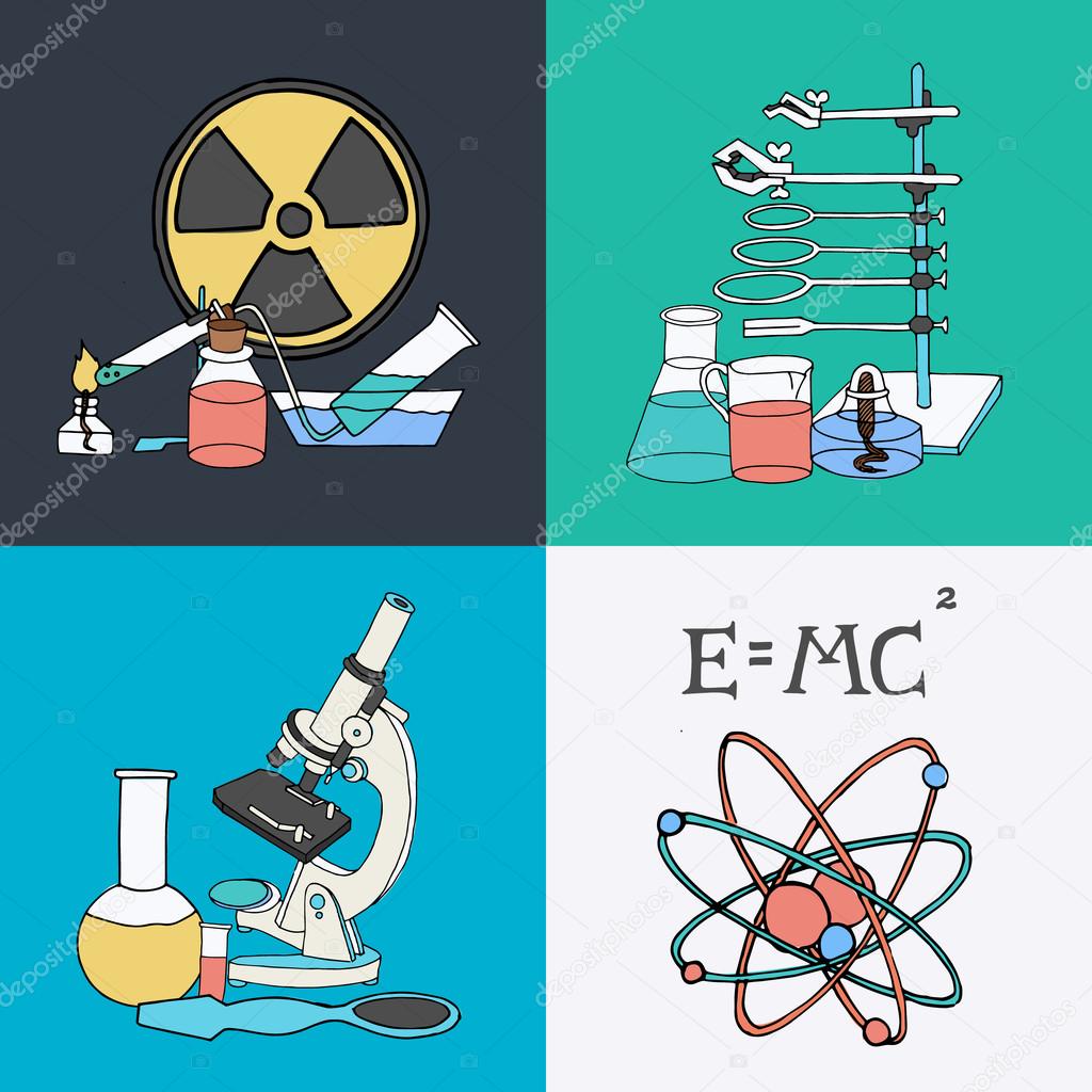 Science sketch icons