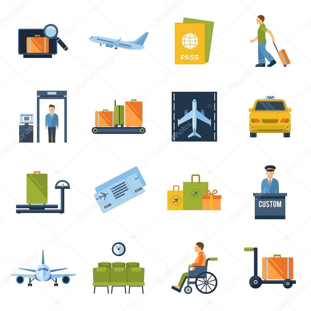 Airport Icons Flat