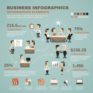 Office iş infographics tanıtım posteri