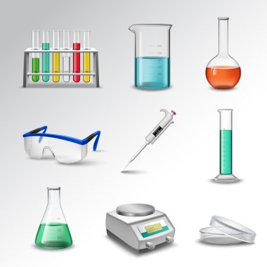 Laboratory Equipment Icons clipart