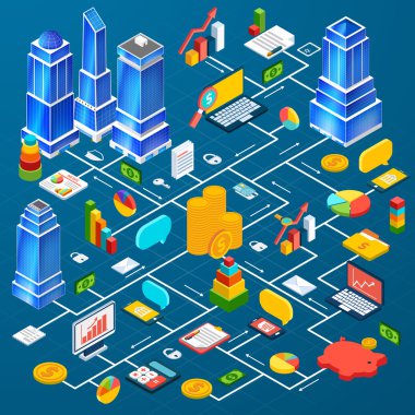 Office şehir altyapı planlama Infographic