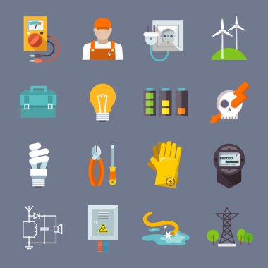 Electricity Icon Flat clipart