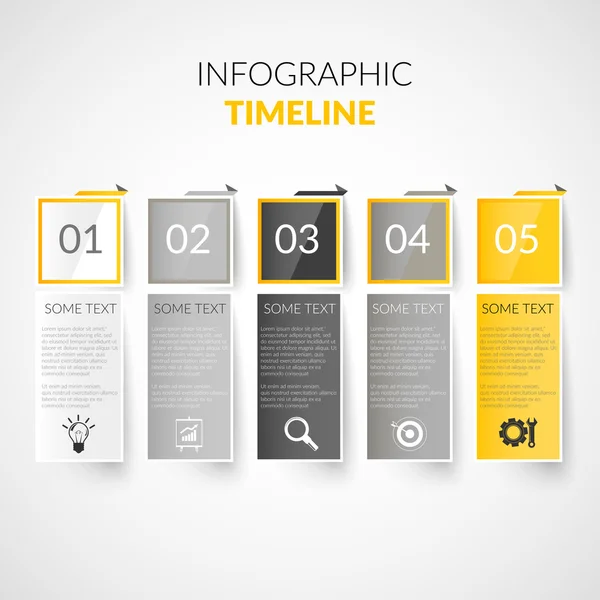 Papier tijdlijn infographics — Stockvector