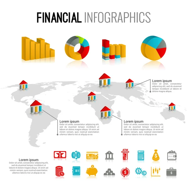 Finansiell infographic uppsättning — Stock vektor