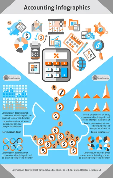 Conjunto de infográficos contabilísticos — Vetor de Stock