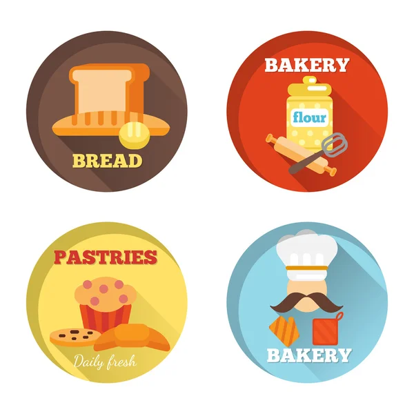 Bakery decorative icons — Stock Vector