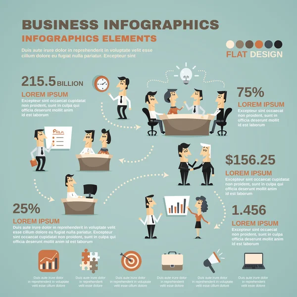 Office iş infographics tanıtım posteri — Stok Vektör