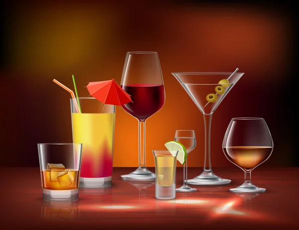 Set decorativo de bebidas — Vector de stock