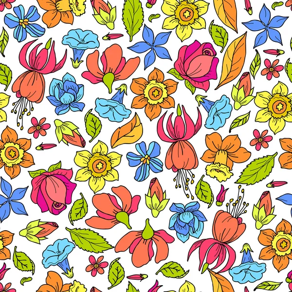 Modèle de fleurs de couleur — Image vectorielle