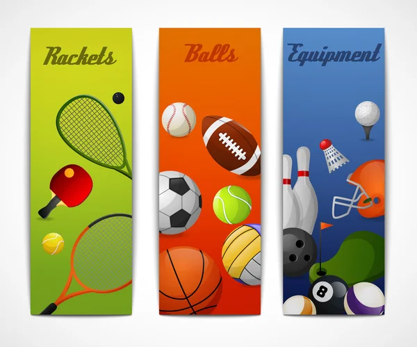 Banners verticais esportivos — Vetor de Stock