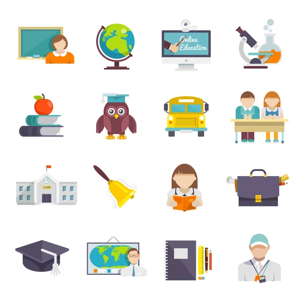 School pictogram platte — Stockvector