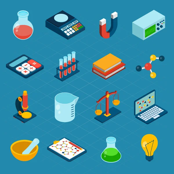 Isometric Science Icons — Stock Vector