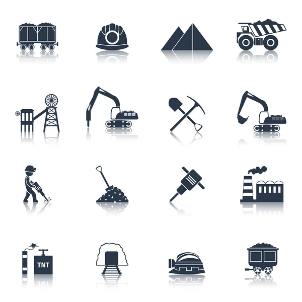 Иконы угольной промышленности — стоковый вектор