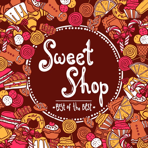 Sweet Shop Background — Stock Vector