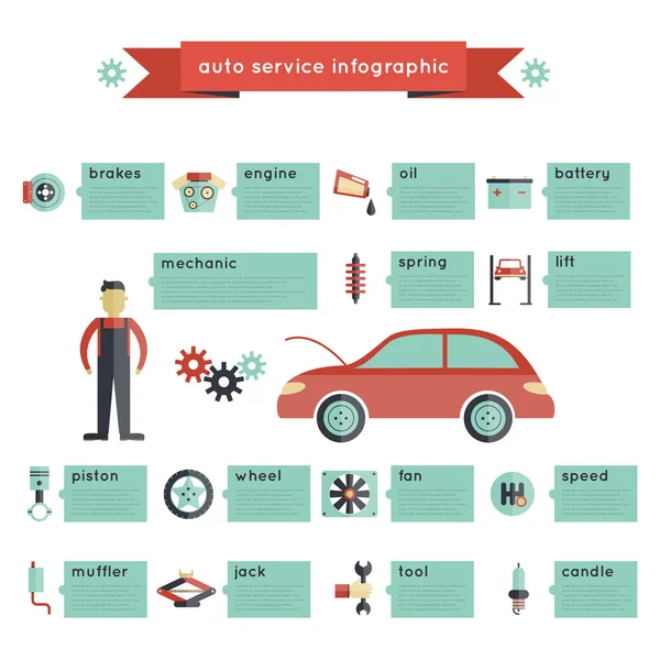 Infografis Layanan Otomatis - Stok Vektor