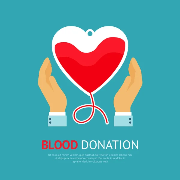 Cartel de donación de sangre — Vector de stock