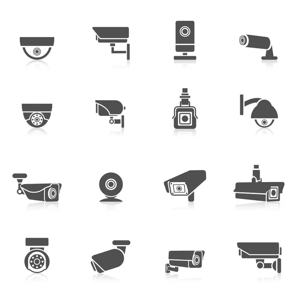 Iconos de cámara de seguridad — Archivo Imágenes Vectoriales