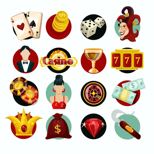 Conjunto de iconos de Casino — Archivo Imágenes Vectoriales