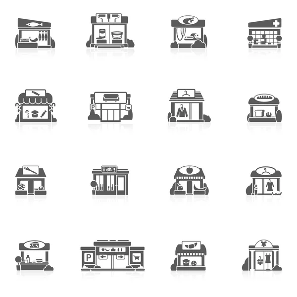 Tienda Edificios Conjunto — Vector de stock