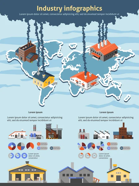 Βιομηχανία Infographics σύνολο — Διανυσματικό Αρχείο