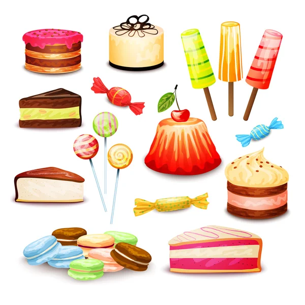 Set de alimentos dulces — Vector de stock