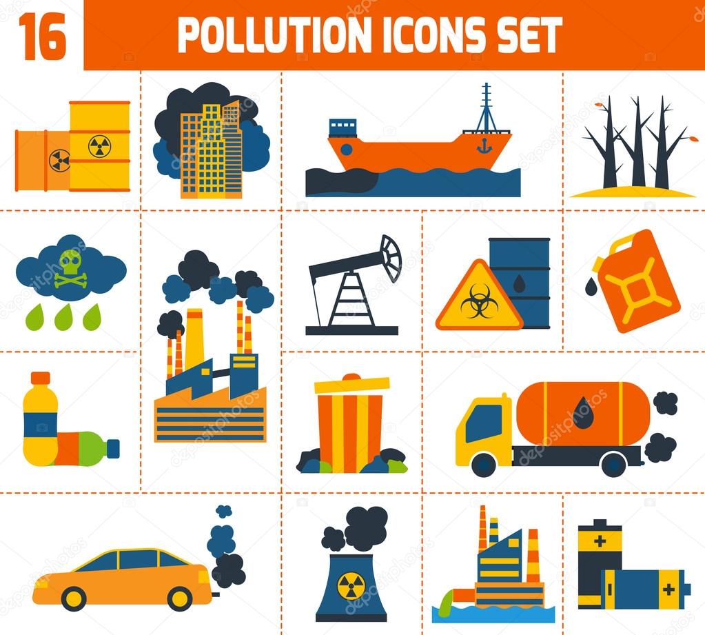 Pollution Icons Set