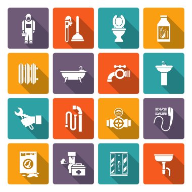 Sıhhi tesisat Icons set