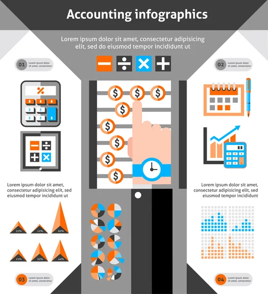 Conjunto de infografías contables — Vector de stock