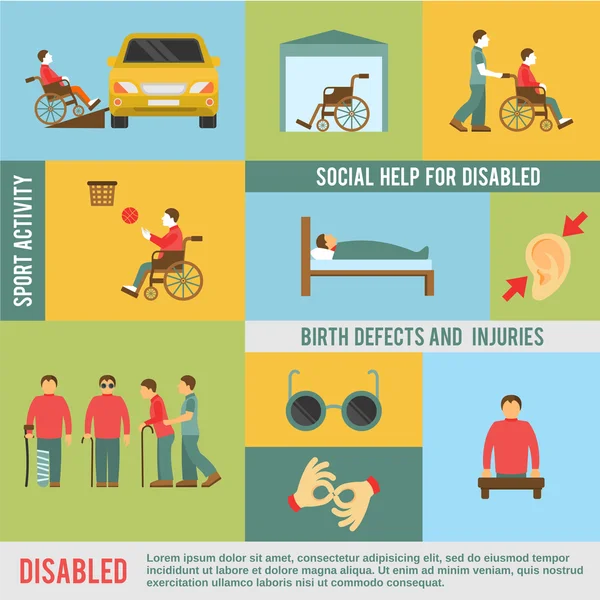 Disabled Icons Set — Stock Vector