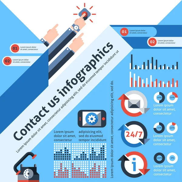 Contact us infographics — Stock Vector