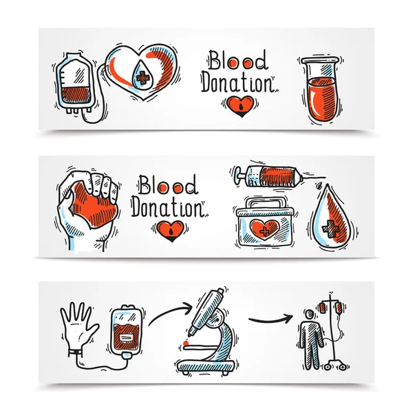 Ensemble de bannières pour donateurs — Image vectorielle
