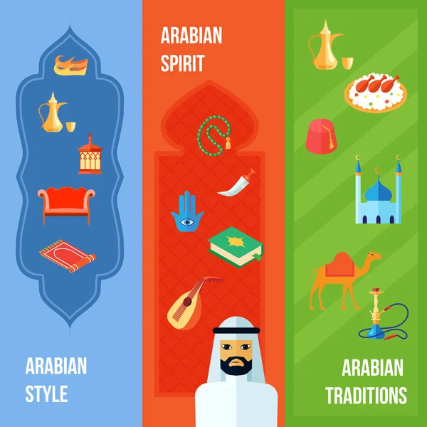 Ιδιαίτερο σχήμα αραβικού πολιτισμού Banner — Διανυσματικό Αρχείο