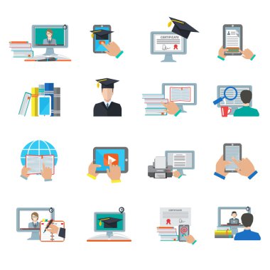 Online Eğitim düz simgesi