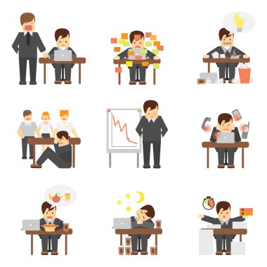 İş Icons set stres