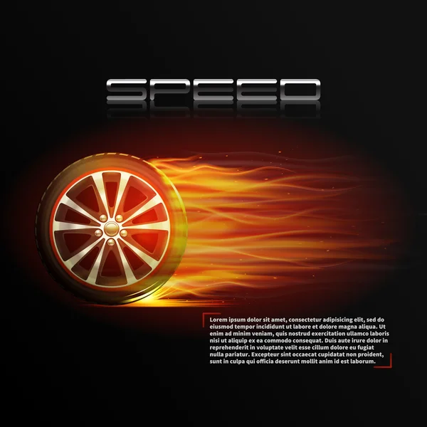 Illustration de roue brûlante — Image vectorielle