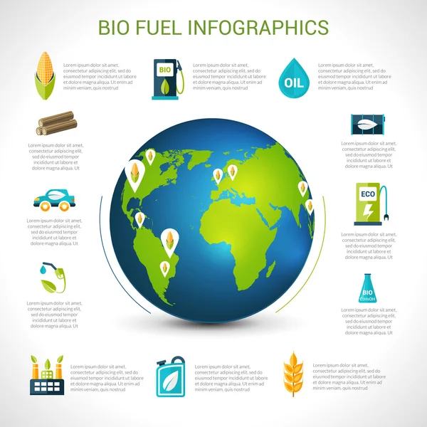 Bio bränsle Infographics — Stock vektor