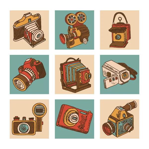 Conjunto de icono de cámara — Archivo Imágenes Vectoriales