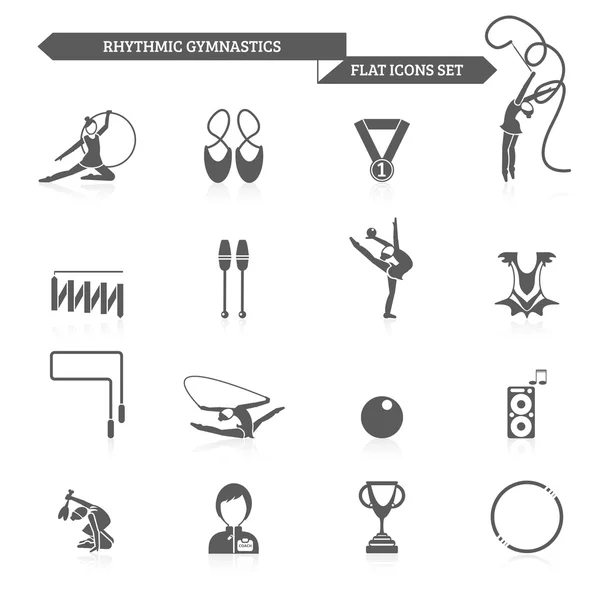 Gymnastik ikoner Set — Stock vektor