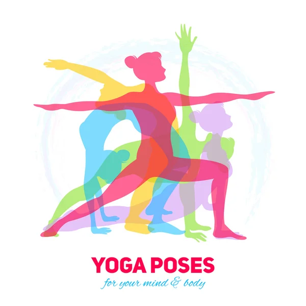 Yoga concept de fitness — Image vectorielle