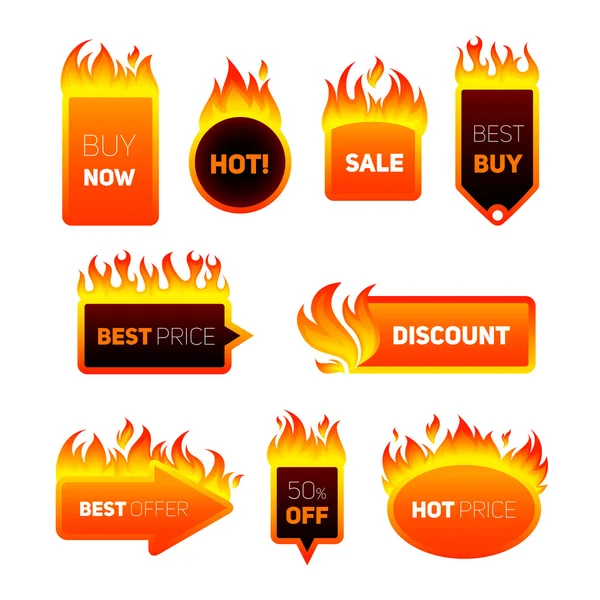 Placas de precio caliente — Vector de stock