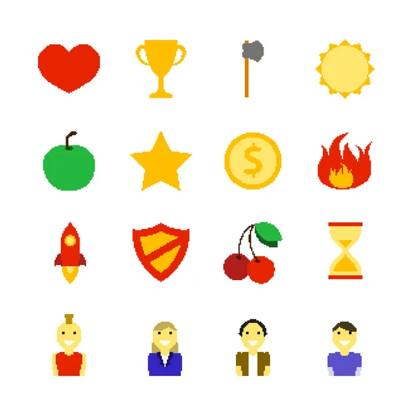 Juegos Retro iconos de color — Vector de stock