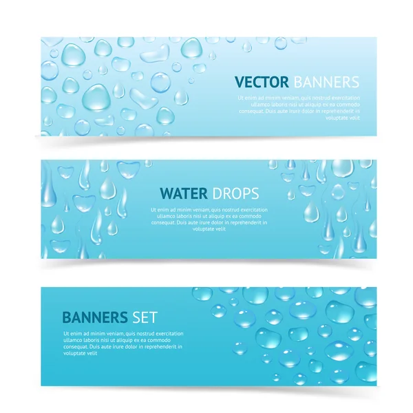 Bandiere di gocce d'acqua — Vettoriale Stock